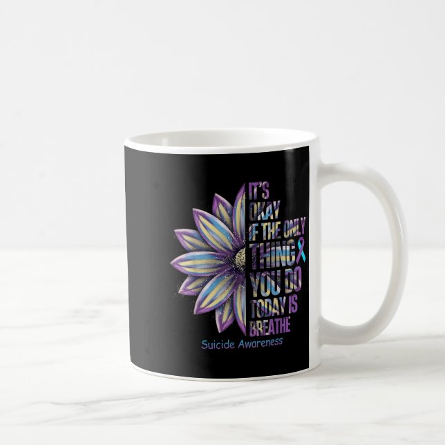 Taza De Café Sunflower Suicide Prevention Awareness Week Teal P (Derecha)