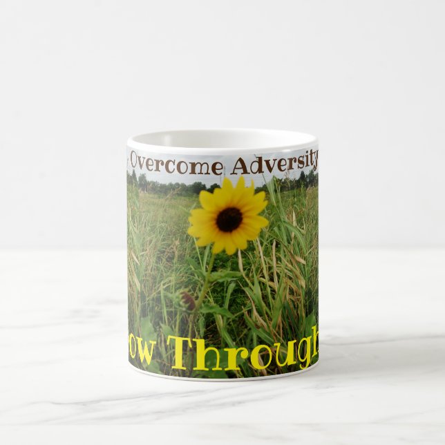 Taza De Café Sunflower Supera la adversidad - Mug (Centro)
