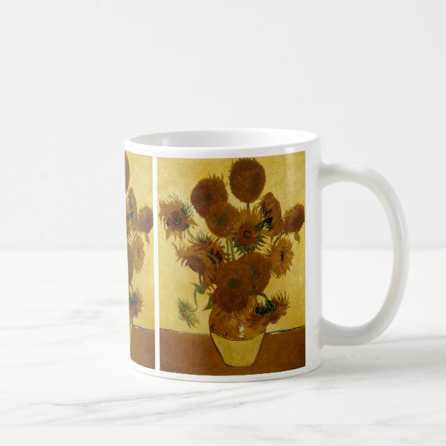 Taza De Café Sunflowers: 1888 by Van Gogh (Derecha)