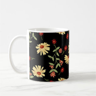 Taza De Café Sunflowers de otoño: Armonía Red-Naranja.