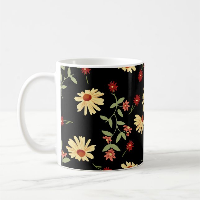 Taza De Café Sunflowers de otoño: Armonía Red-Naranja. (Izquierda)