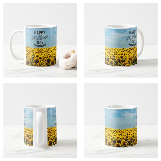 Taza De Café Sunflowers Elegante Elegante Mejor Mamá Floral (Sunflowers Stylish Elegant Best Mom Ever Floral mugs)