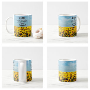 Taza De Café Sunflowers Elegante Elegante Mejor Mamá Floral