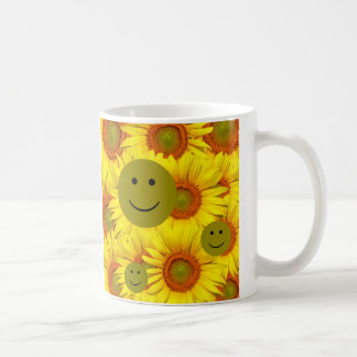 Taza De Café Sunflowers Face Mug