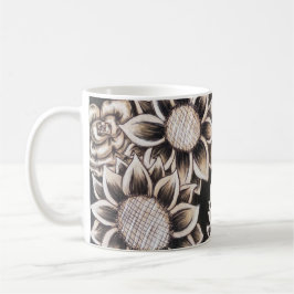 Taza De Café Sunflowers y Rosas Mug