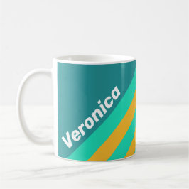 Taza De Café Sunlit Seas Stripes with Name