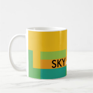 Taza De Café Sunny Blocks Yellow Green
