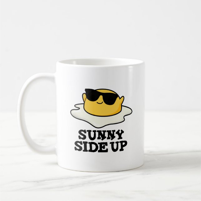 Taza De Café Sunny Side Up Funny Fried Egg Pun (Izquierda)