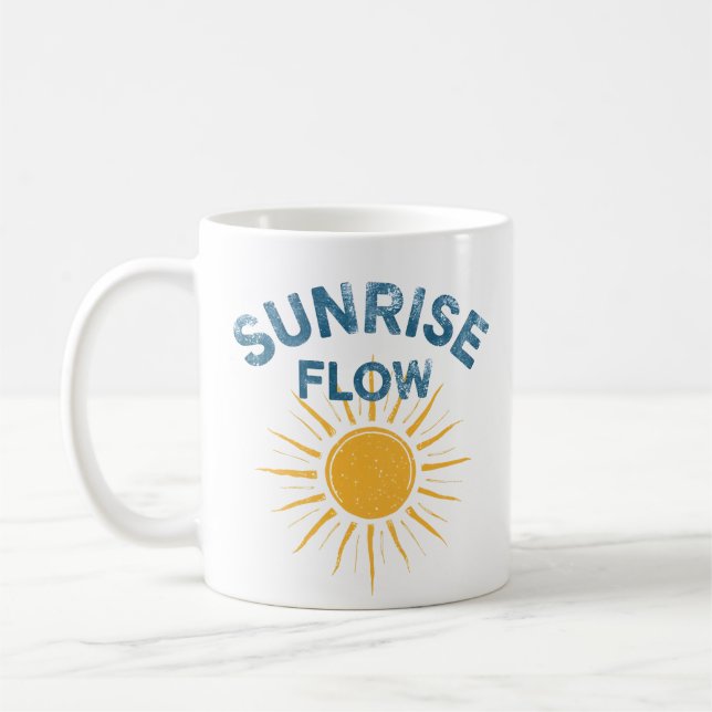 Taza De Café Sunrise Flow Retro Sun Graphic Print Vinyasa Yoga  (Izquierda)