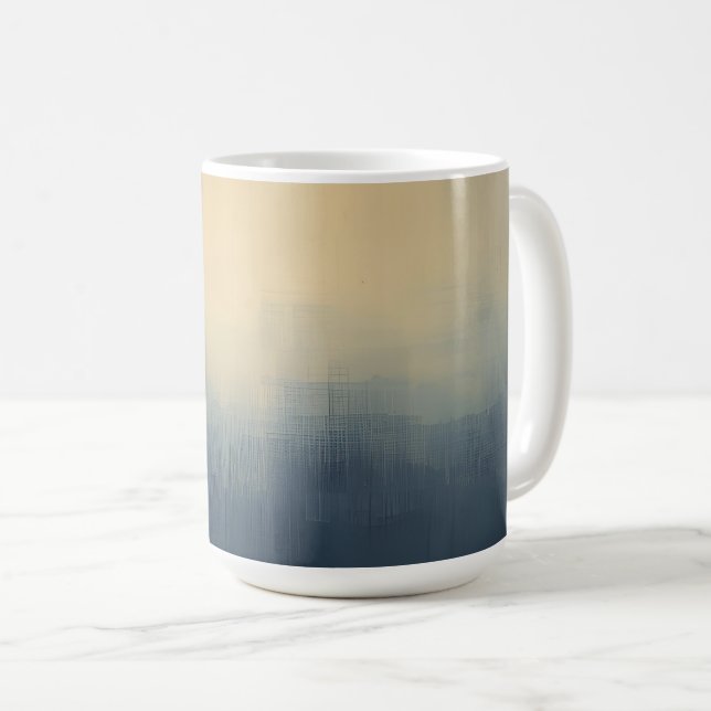Taza De Café Sunrise Over the Skyline – Abstract Gradient City  (Anverso derecho)