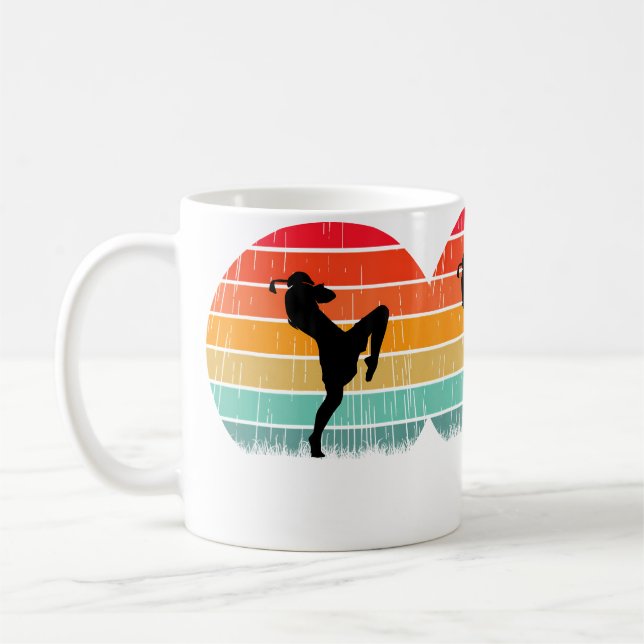 Taza De Café Sunset Boxing Fighter Kick Muay Thai Lover (Izquierda)