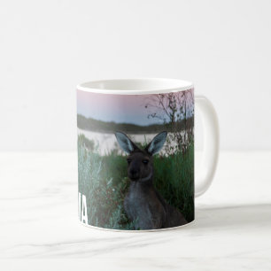 Taza De Café Sunset canguro en el lago Australia Foto