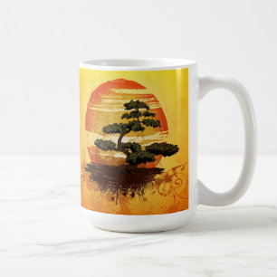 Taza De Café Sunset de bonsai Tree japonés
