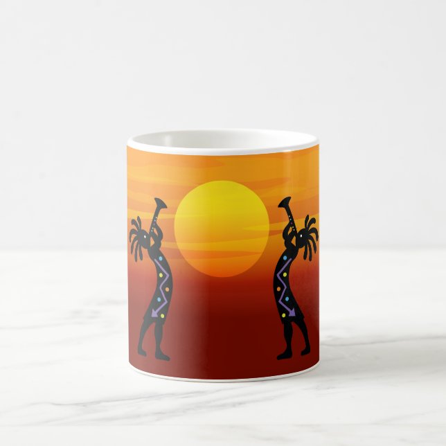 Taza De Café Sunset del sudoeste de Kokopelli (Centro)
