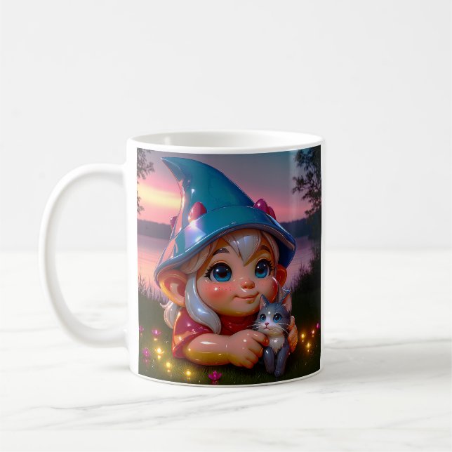 Taza De Café Sunset Elf Cat  (Izquierda)