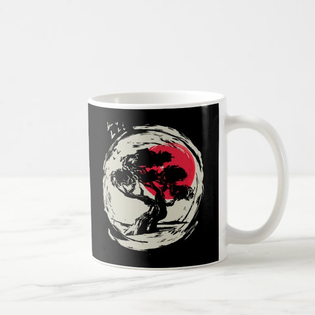 Taza De Café Sunset japonés de arte Bonsai (Derecha)