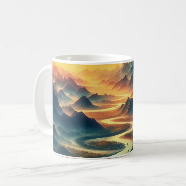 Taza De Café Sunset Landscape Valley Mug (Anverso izquierdo)