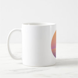 Taza De Café Sunset Ocean Minimalist Mug – Hand-Drawn Summer