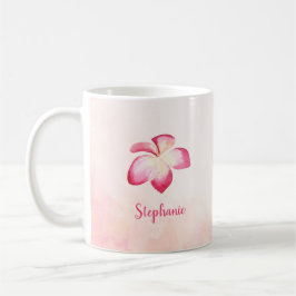 Taza De Café Sunset Plumeria de color rosa