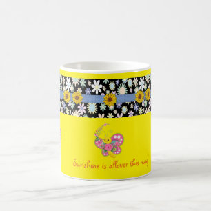 Taza De Café Sunshine domina a esta mariposa floral