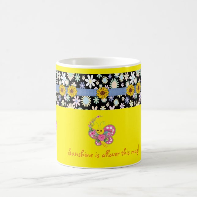 Taza De Café Sunshine domina a esta mariposa floral (Centro)