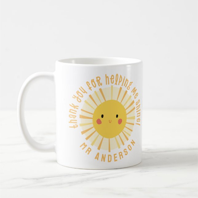 Taza De Café Sunshine gracias profesor moderno (Izquierda)