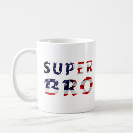 Taza De Café Super Bro y la bandera estadounidense