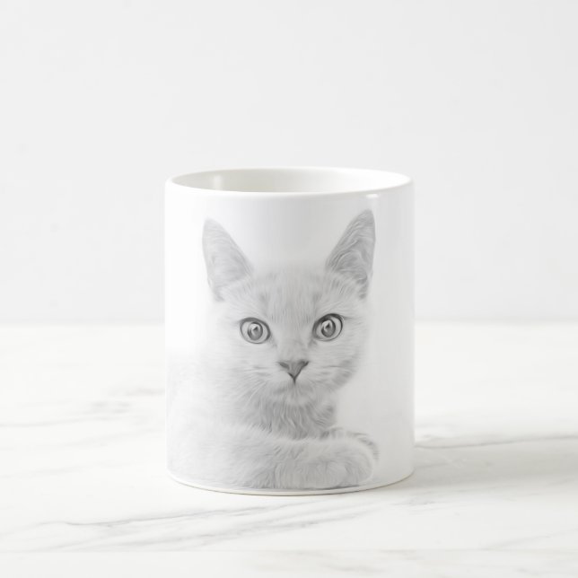 Taza De Café Super Cuto de gato de gato de gatito de peluche es (Centro)