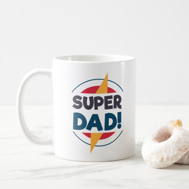 Taza De Café Super Dad Feliz Día del Padre | Café Mug (Con donut)