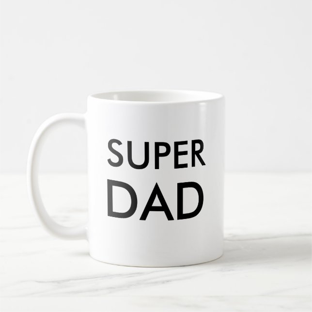 Taza De Café Super Dad Mug | Regalo del día del padre (Izquierda)