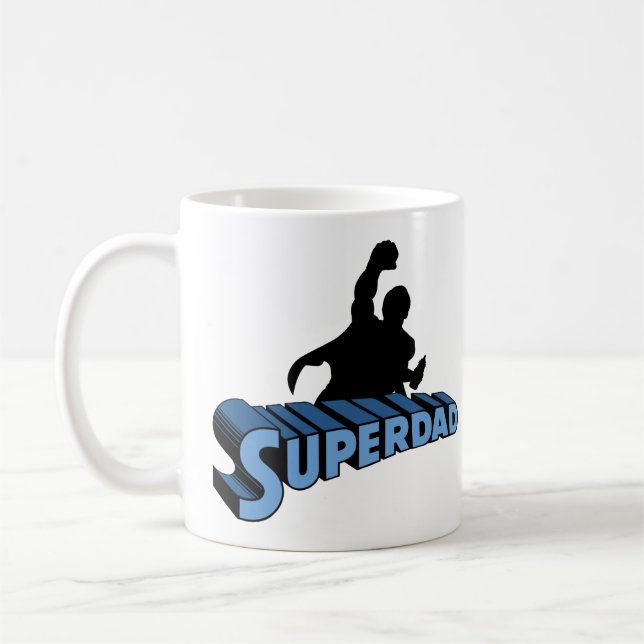 Taza De Café Super Dad. Super Papa. Súper Papá (Izquierda)
