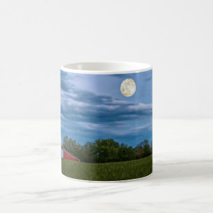 Taza de café Super Flower Moon Over A Barn