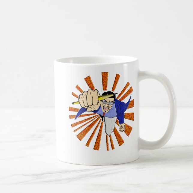 Taza De Café Super héroe con el lápiz (Derecha)
