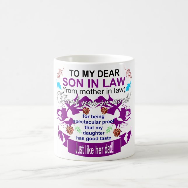 Taza De Café súper hijo de la ley gracias (Centro)