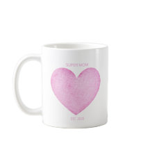 Super Mamá acuarela Día de la Madre del Corazón Ro