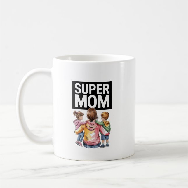 Taza De Café Super Mamá Coffee Mug (Izquierda)