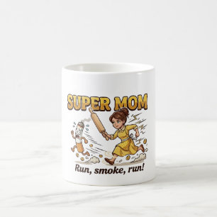 Taza De Café Super Mamá Fumando Divertido