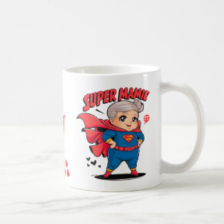 Taza De Café Super Mamie 1 message d'amour pour les mamaies