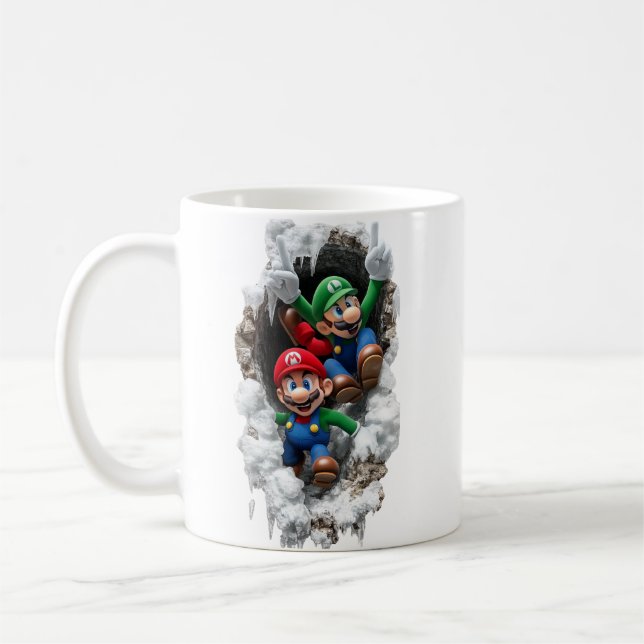 Taza De Café Super Mario & Luigi 3D Wall-Burst Coffee Mug (Izquierda)