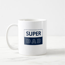 Taza De Café Super papá en azul y blanco