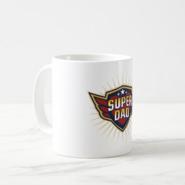 Taza De Café Super Papá Héroe Escudo Alas Mejor Papá Día del Pa
