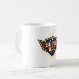 Taza De Café Super Papá Héroe Escudo Alas Mejor Papá Día del Pa