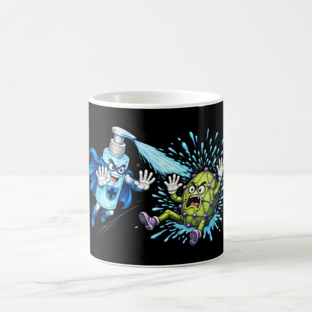 Taza De Café Super Sanitizer vs. Germ Monster  (Centro)