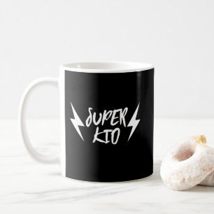 Taza De Café Super Tubo Blanco del Relámpago del Super Kid