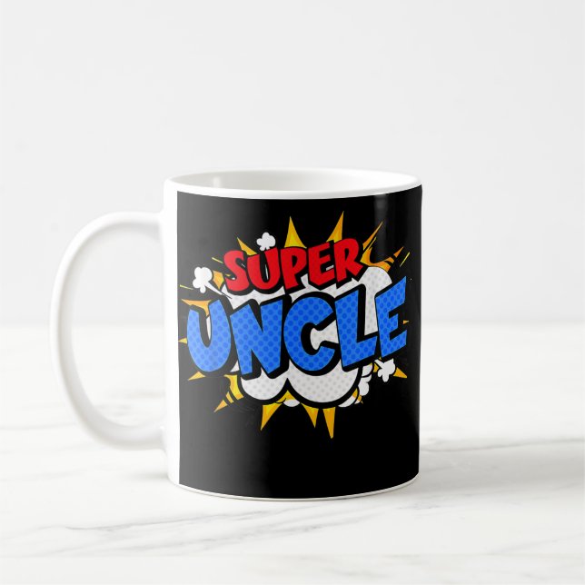 Taza De Café Super Uncle Funny Guay Comic Personalizado Hero Gr (Izquierda)