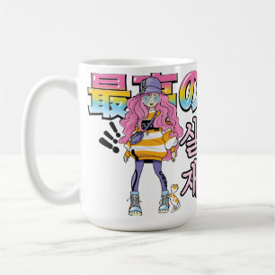 Taza De Café Super y Real: Dúo de Moda Callejera Anime