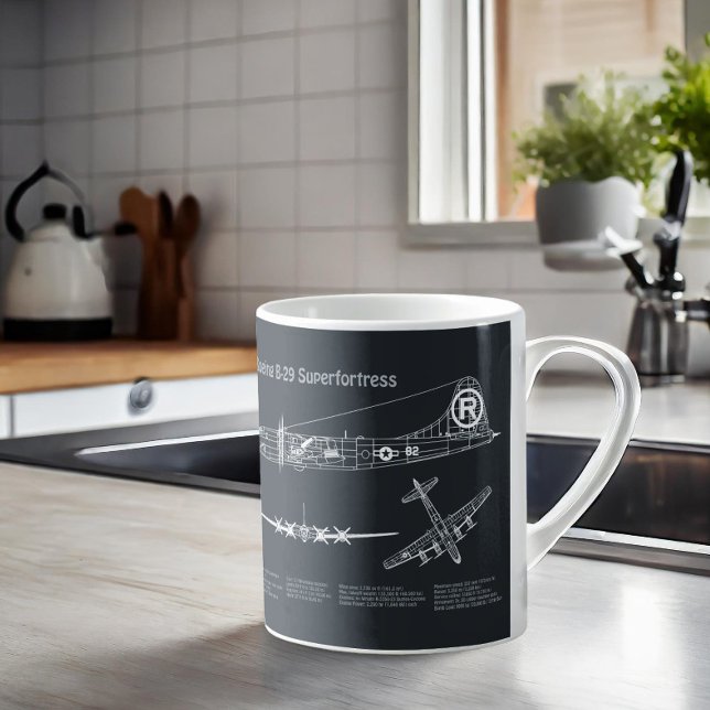 Taza De Café Superfortaleza B-29 - Planes de diseño aéreo PD (Subido por el creador)