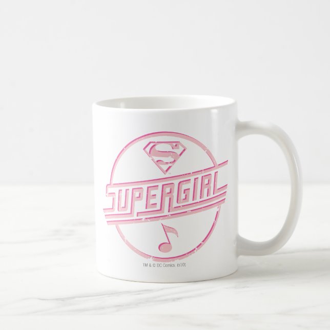 Taza De Café Supergirl Pink Music Note (Derecha)