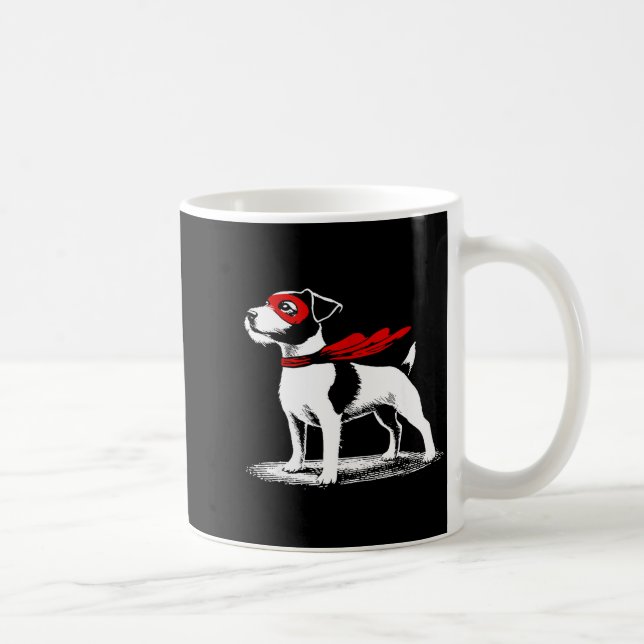 Taza De Café Superhero Dog Cape Illustration Funny Loyal Pet He (Derecha)