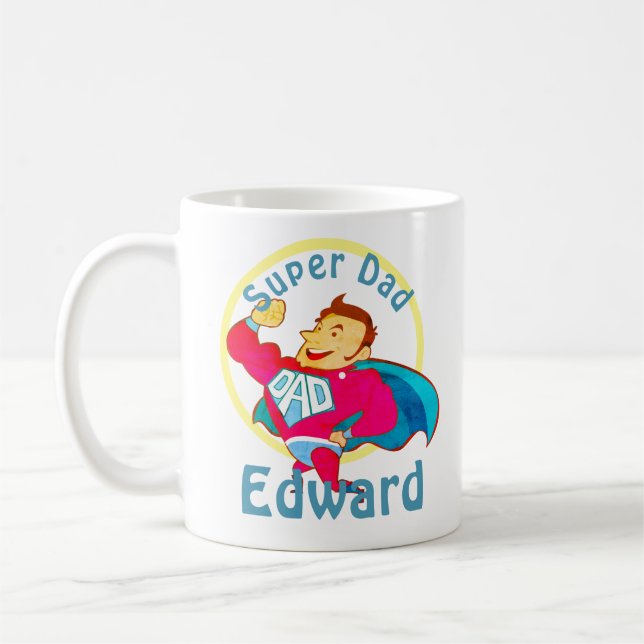 Taza De Café Superhéroe Dad Personalizado (Izquierda)